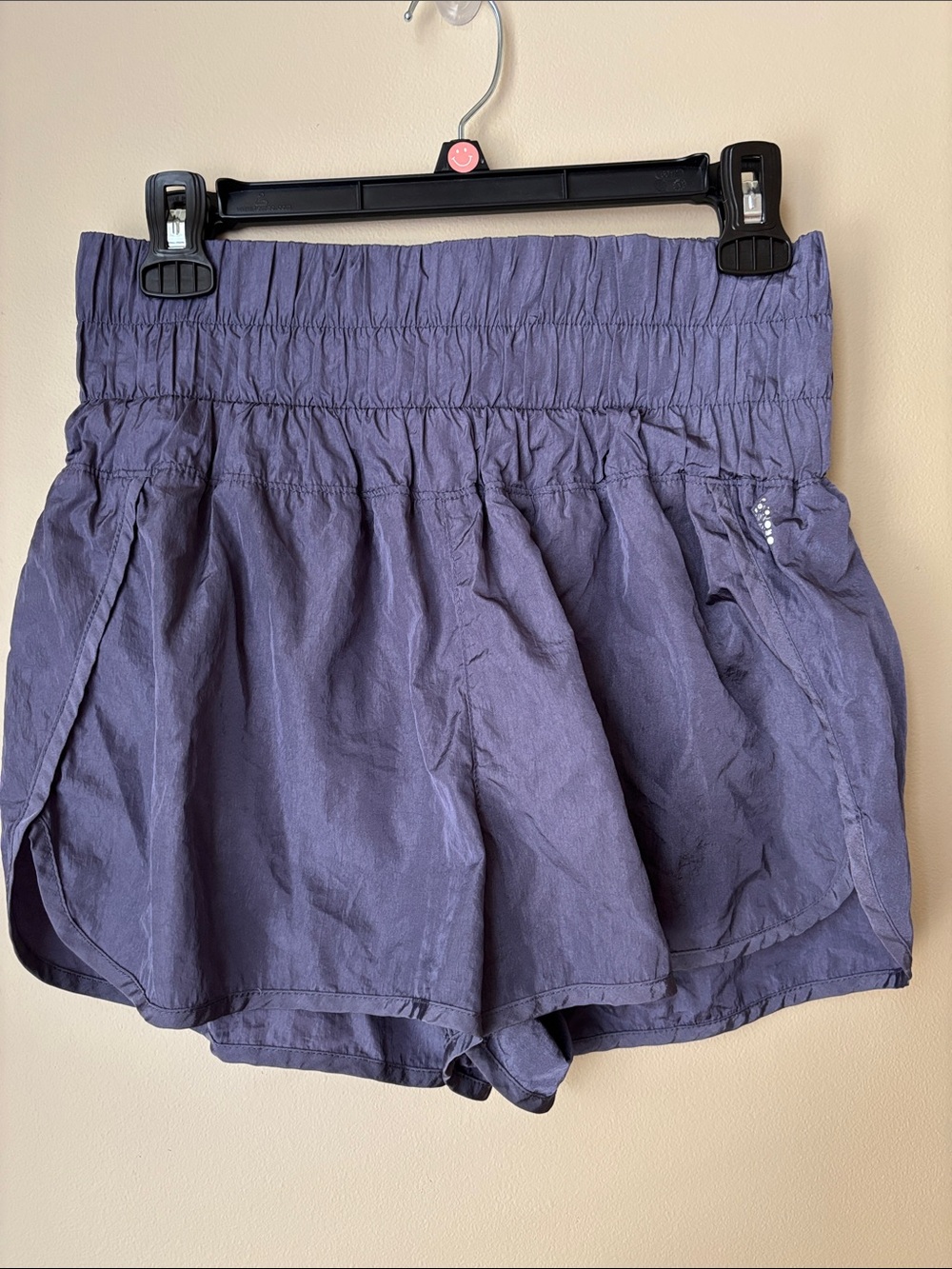 Free People Women’s High-Waist Elastic Waistband Shorts - Slate Purple Medium